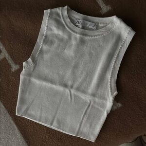 White Sleeveless Crop Top